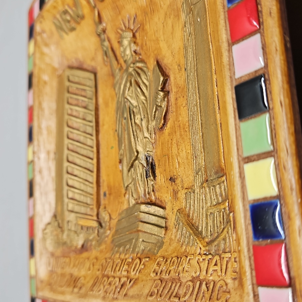 60s New York City United Nations Statue Of Liberty Empire State Building plaque - Picture 7 of 12